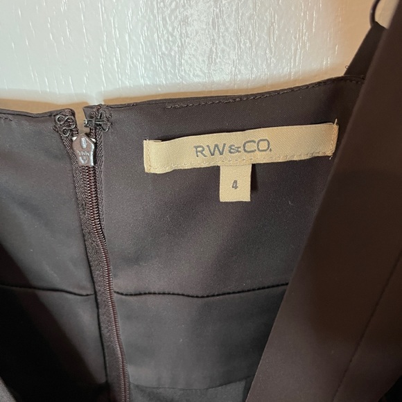 RW&co. Womens size 4 dress. Chocolate brown. V neck. Adjustable straps. Chiffon - Picture 3 of 5